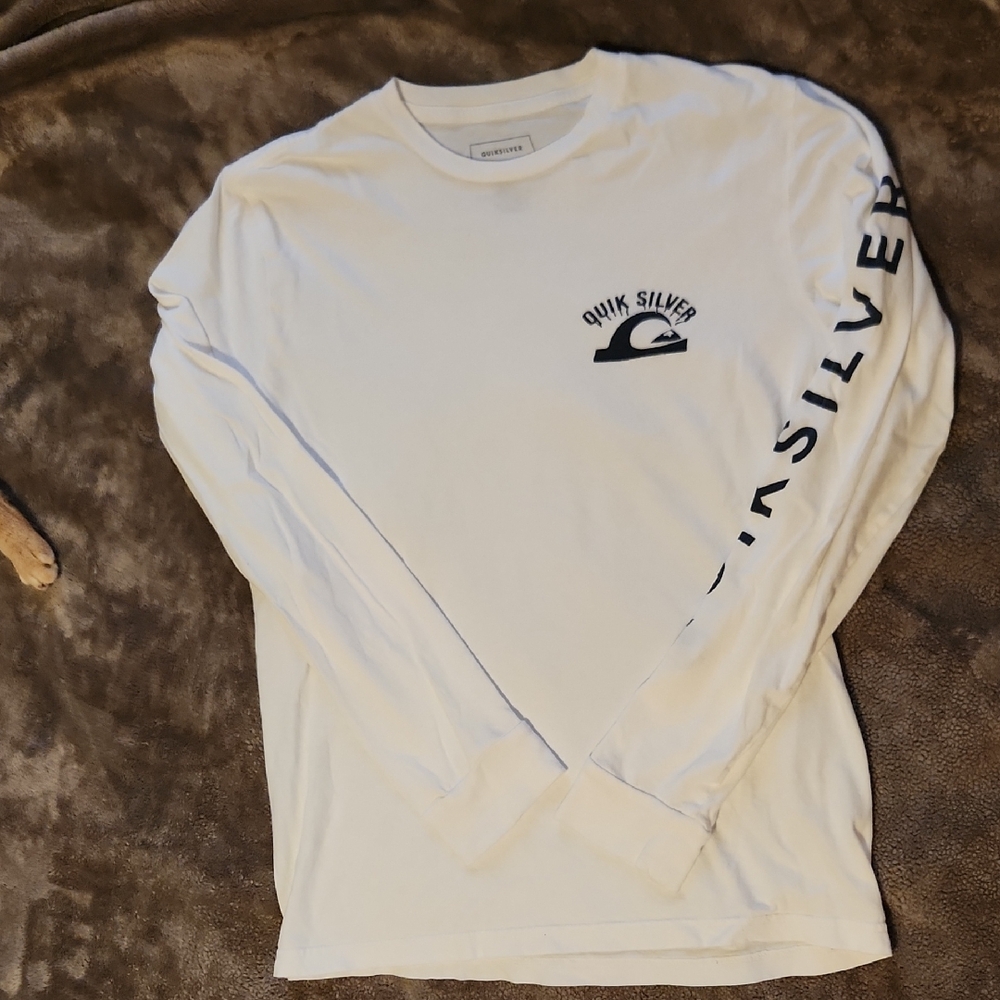 Quiksilver White Long Sleeve Tee Size Small